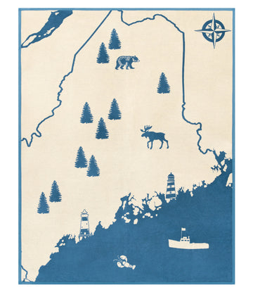 Maine Map Blanket