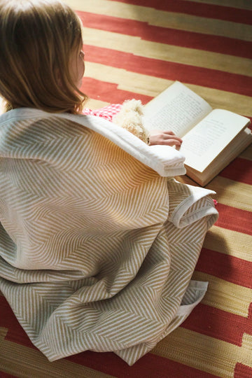 Harborview Herringbone Cream Blanket5