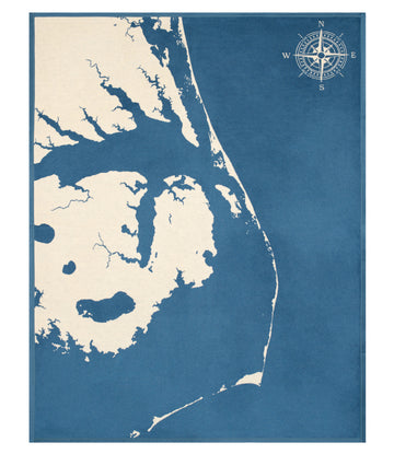 Outer Banks Map Blanket