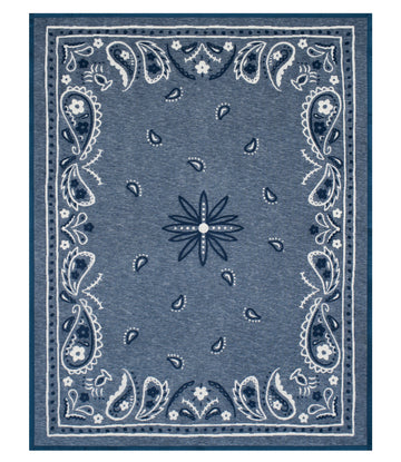 Vintage Blue Bandana Blanket