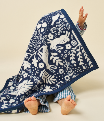 Whimsical Woods Navy Mini Blanket4