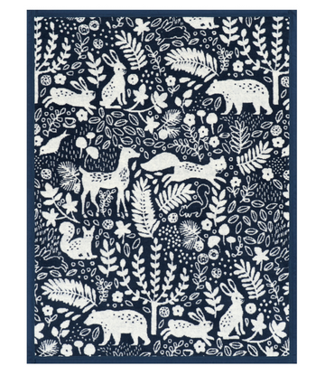 Whimsical Woods Navy Mini Blanket1