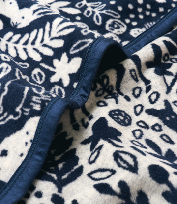Whimsical Woods Navy Mini Blanket3