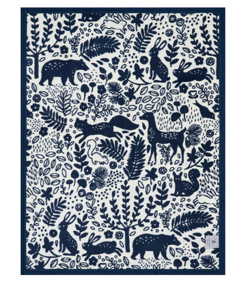 Whimsical Woods Navy Mini Blanket8