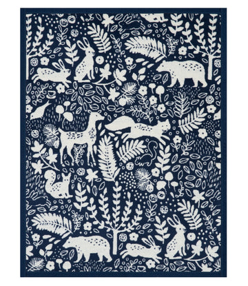 Whimsical Woods Navy Mini Blanket
