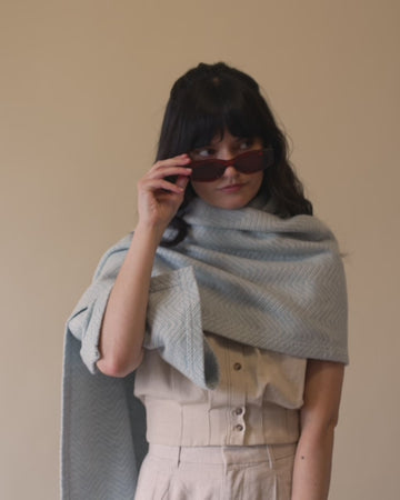 Bayside Herringbone Fog Shawl8