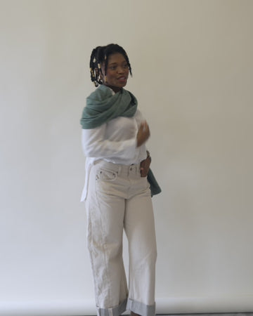 Bayside Herringbone Evergreen Shawl9