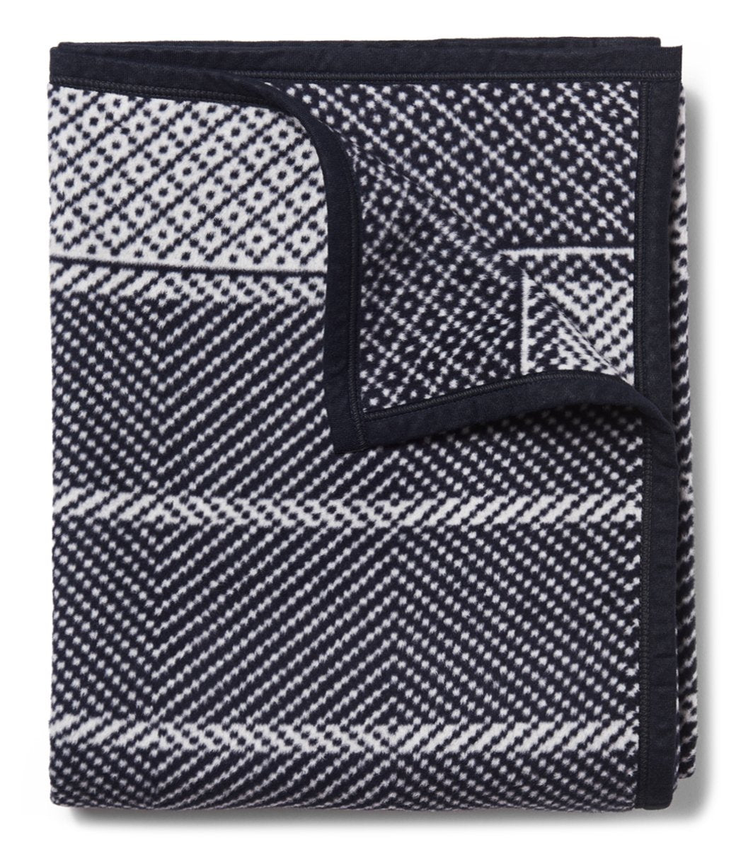 Old Port Herringbone Midnight Navy Blanket